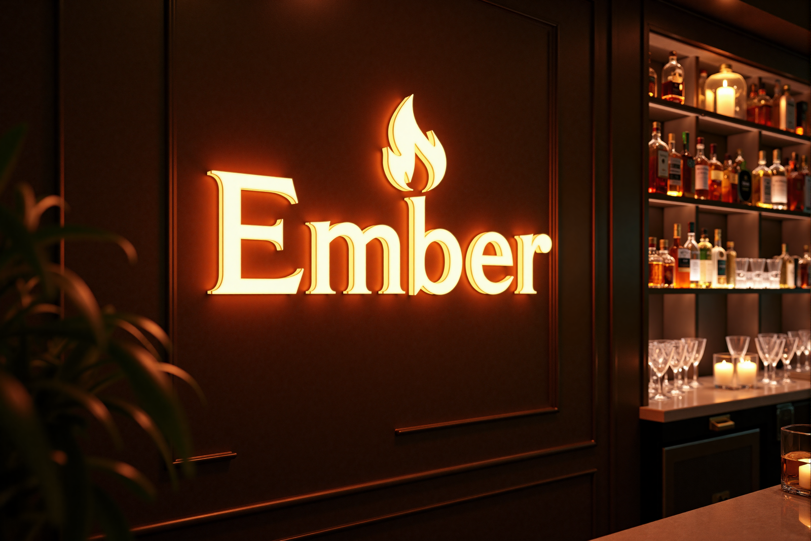 Ember illuminated wall feature